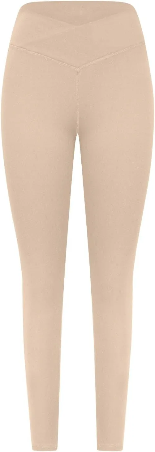 Leggings for Women V Crossover High Waist Leggings Workout Leggings for Women Butt Lifting Gym Yoga Leggings Pants