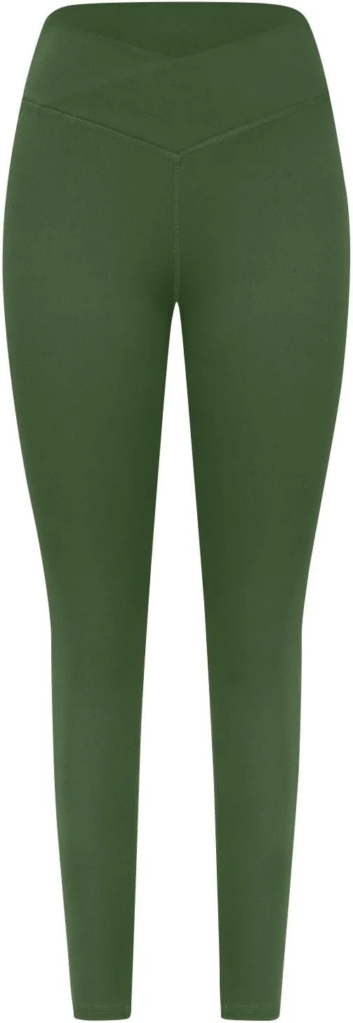 Leggings for Women V Crossover High Waist Leggings Workout Leggings for Women Butt Lifting Gym Yoga Leggings Pants