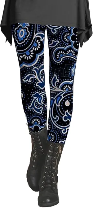 Lepord Print Leggings for Women Floral Pattern Workout Leggings High Waist Tight Leggings