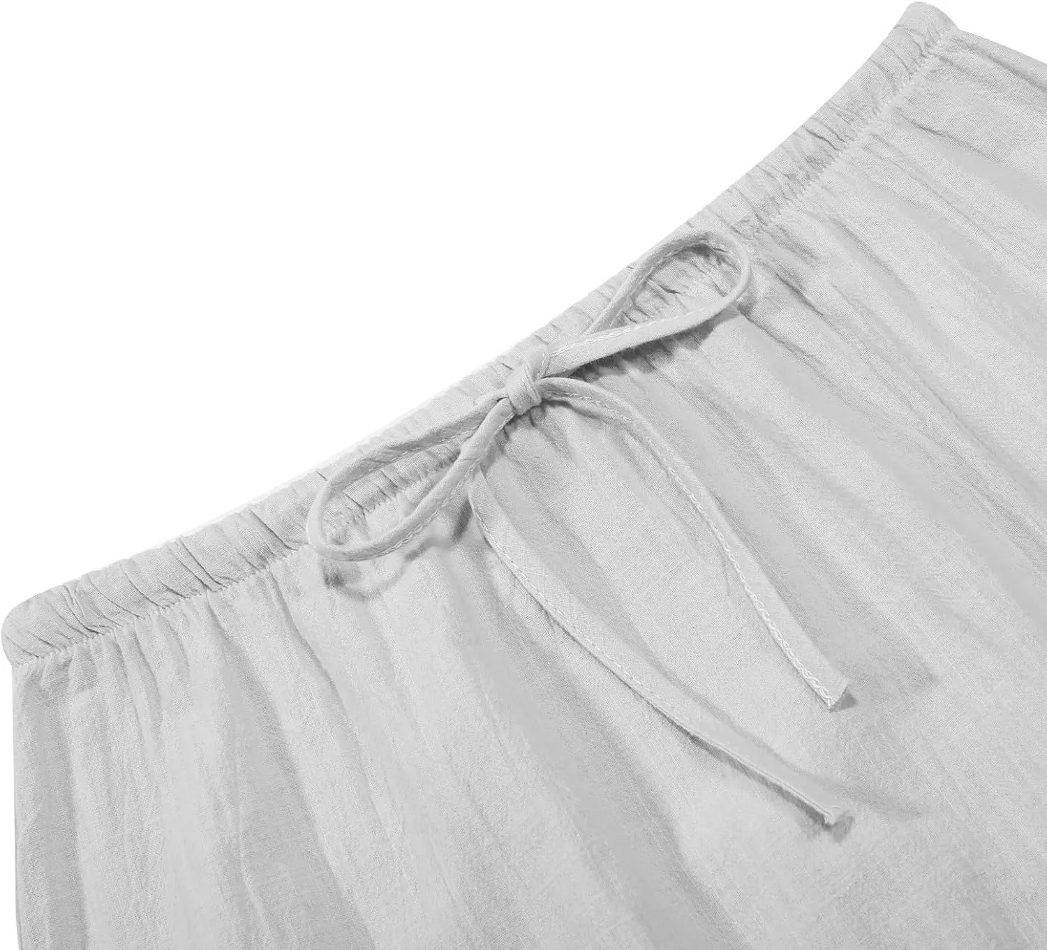 Linen Maxi Skirts for Women Cute Vacation Long Flowy Skirt Trendy Summer Comfy Drawstring Waist A Line Skirts