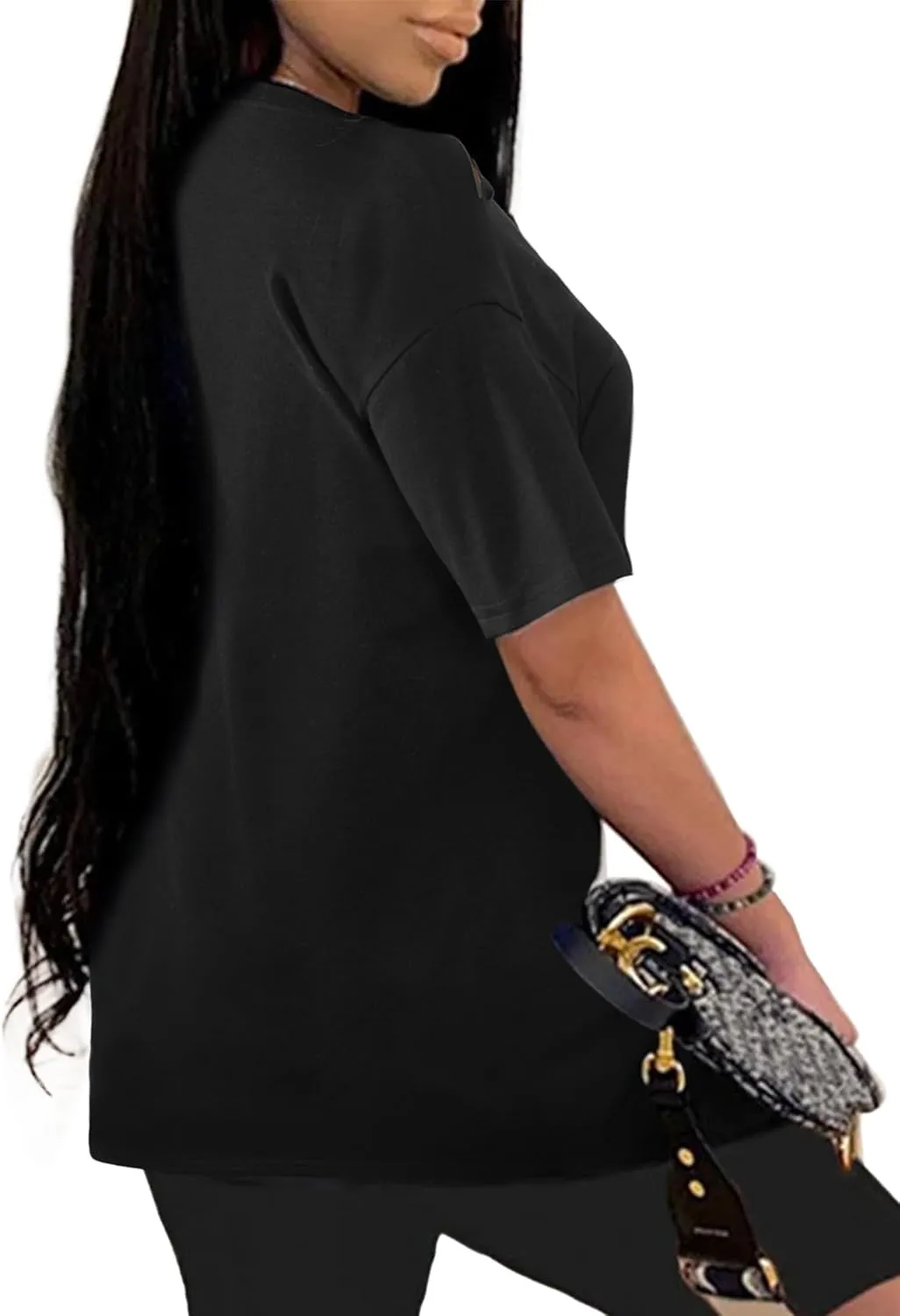 LovelyWholesale Womens Oversized Graphic Tees Short Sleeve T Shirts Casual Summer Tops