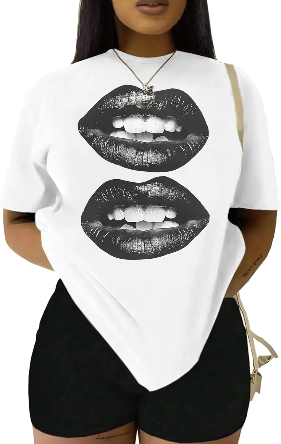 LovelyWholesale Womens Oversized Graphic Tees Short Sleeve T Shirts