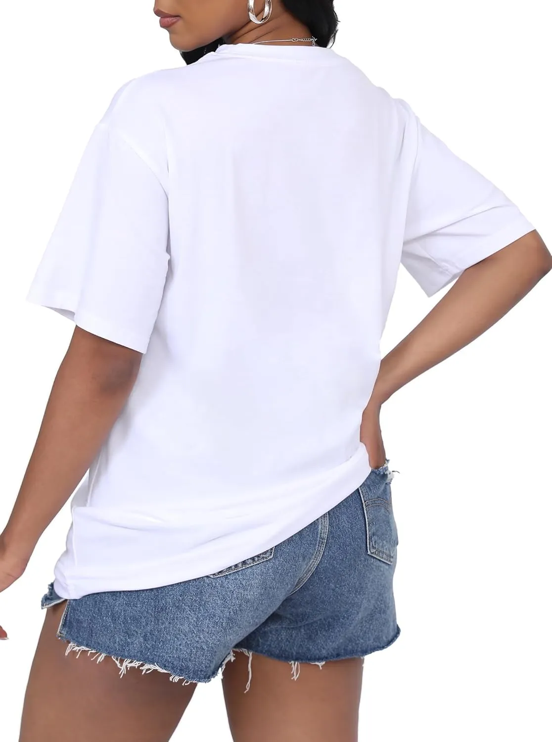 LovelyWholesale Womens Oversized Graphic Tees Short Sleeve T Shirts