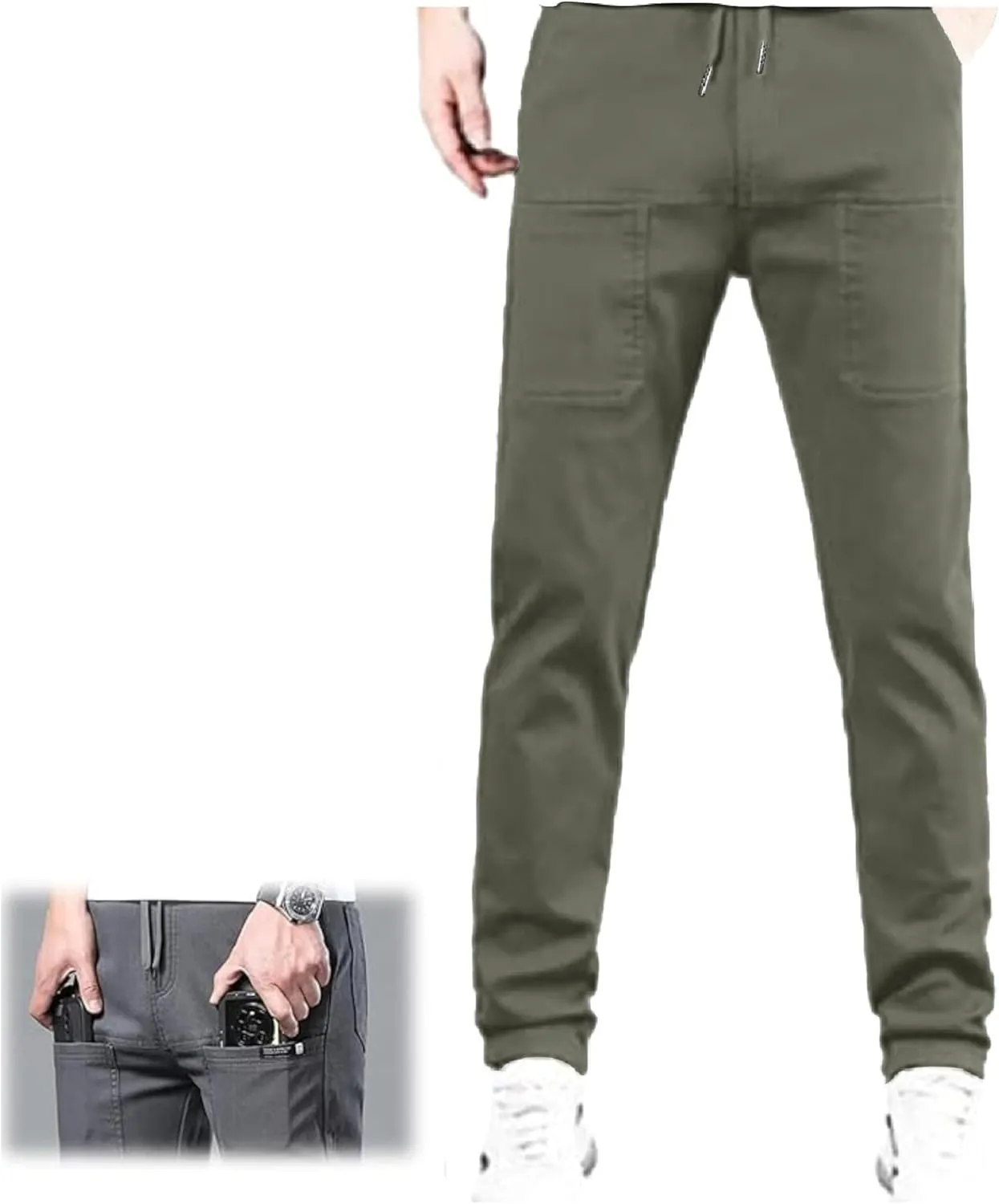 Manzera Stretch Cargo Pants Men, Multipants - High Stretch Multi-Pocket Durable Cargo Pants, Mencomfy Cargo Pants