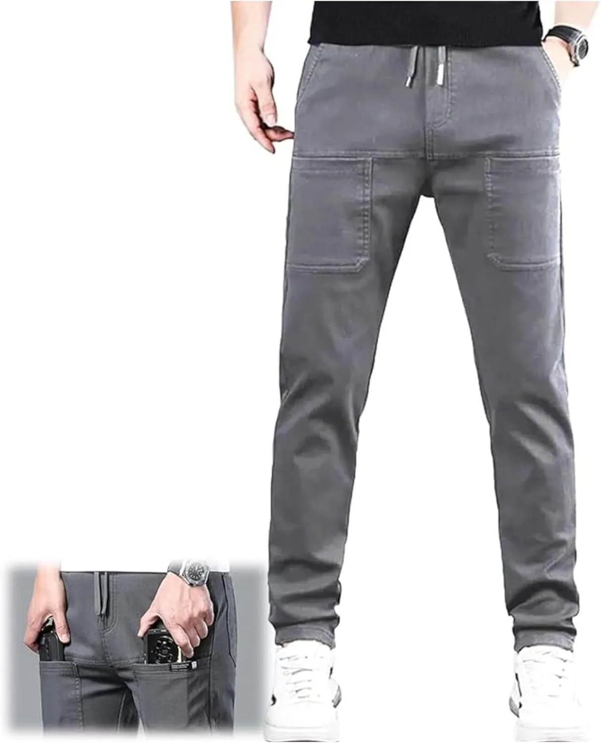 Manzera Stretch Cargo Pants Men, Multipants - High Stretch Multi-Pocket Durable Cargo Pants, Mencomfy Cargo Pants