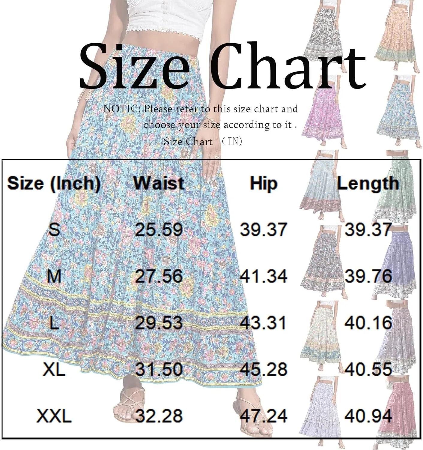 Maxi Skirt for Women Summer Layered Tiered High Waisted Beach Skirts Ruched A Line Skirts Fashion Skirt Long