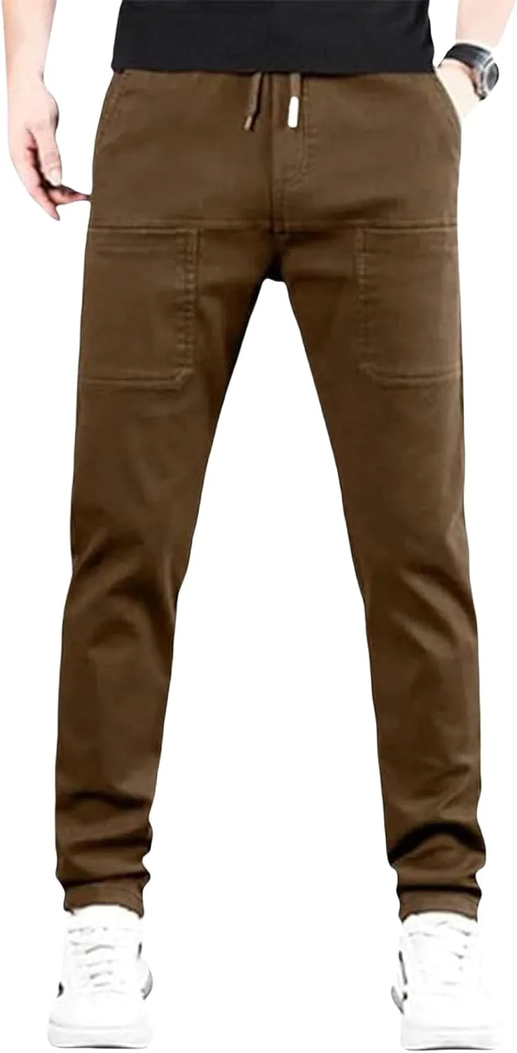 Men Cargo Pants with Pockets,Multi Pocket Cargo Pants for Men,Multipants,Stretch Cargo Pants (Brown,2XL)