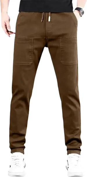 Men Cargo Pants with Pockets,Multi Pocket Cargo Pants for Men,Multipants,Stretch Cargo Pants (Brown,2XL)