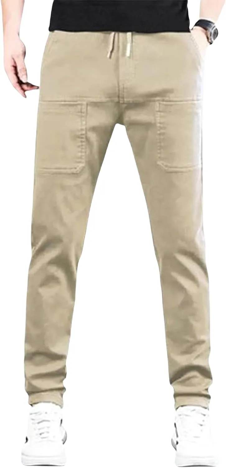 Men Cargo Pants with Pockets,Multi Pocket Cargo Pants for Men,Multipants,Stretch Cargo Pants (Khaki,4XL)