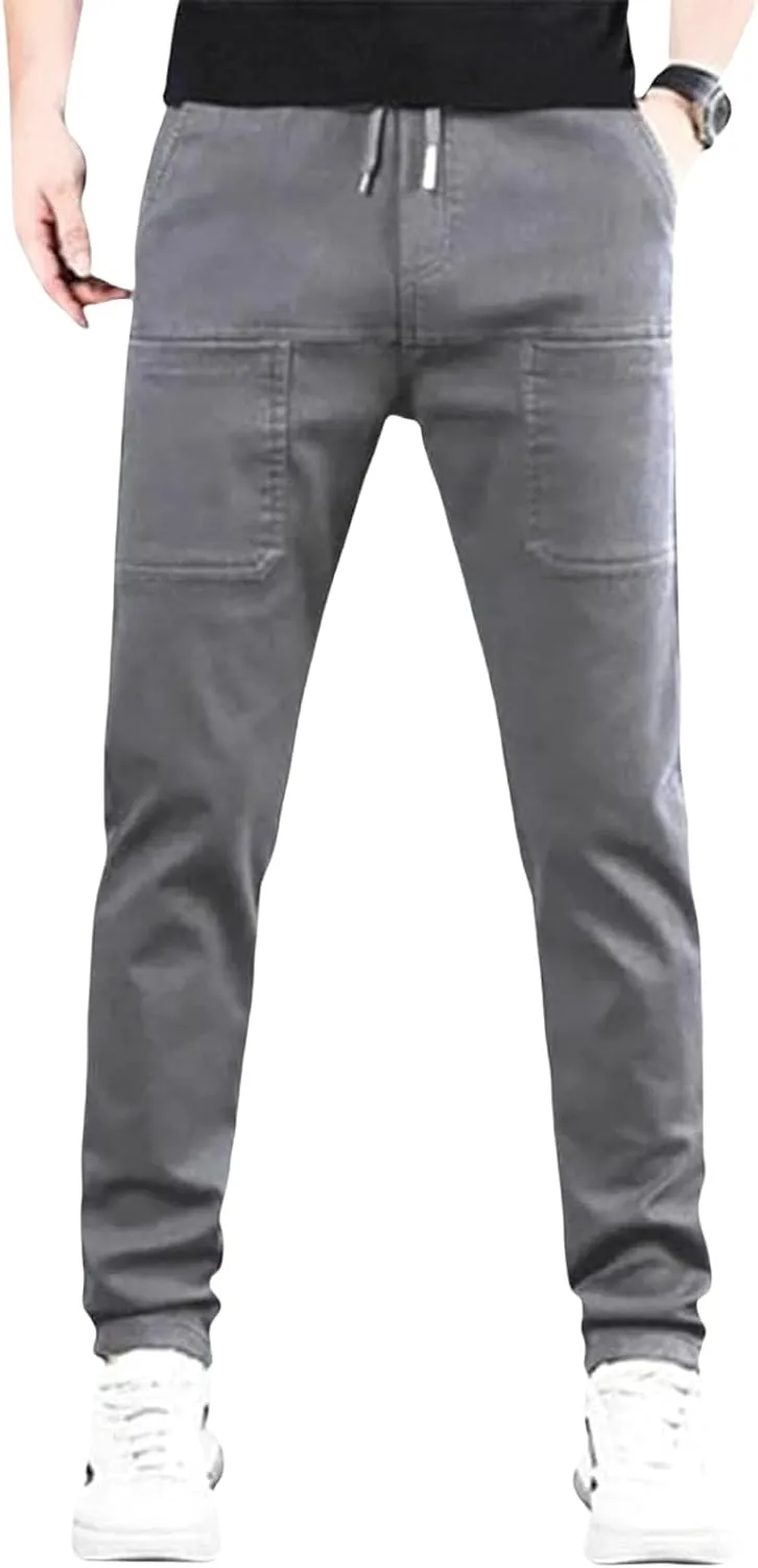 Men Cargo Pants with Pockets,Multi Pocket Cargo Pants for Men,Multipants,Stretch Cargo Pants (Light Gray,XL)