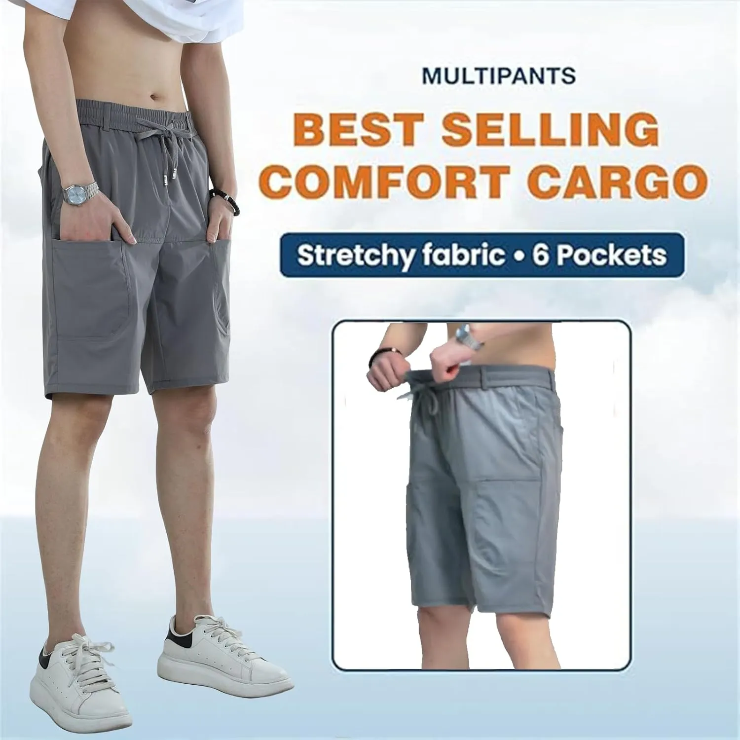 Mencomfy Cargo Pants Multipants - High Stretch Multi-Pocket Durable Cargo Pants