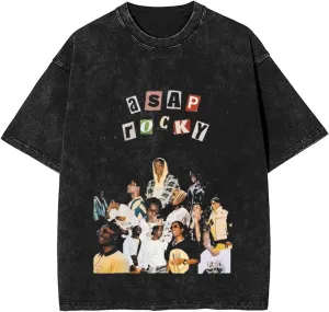 Men's and Women Music Fans Touring Shirt Cotton Short Sleeve T Shirts Topsblack