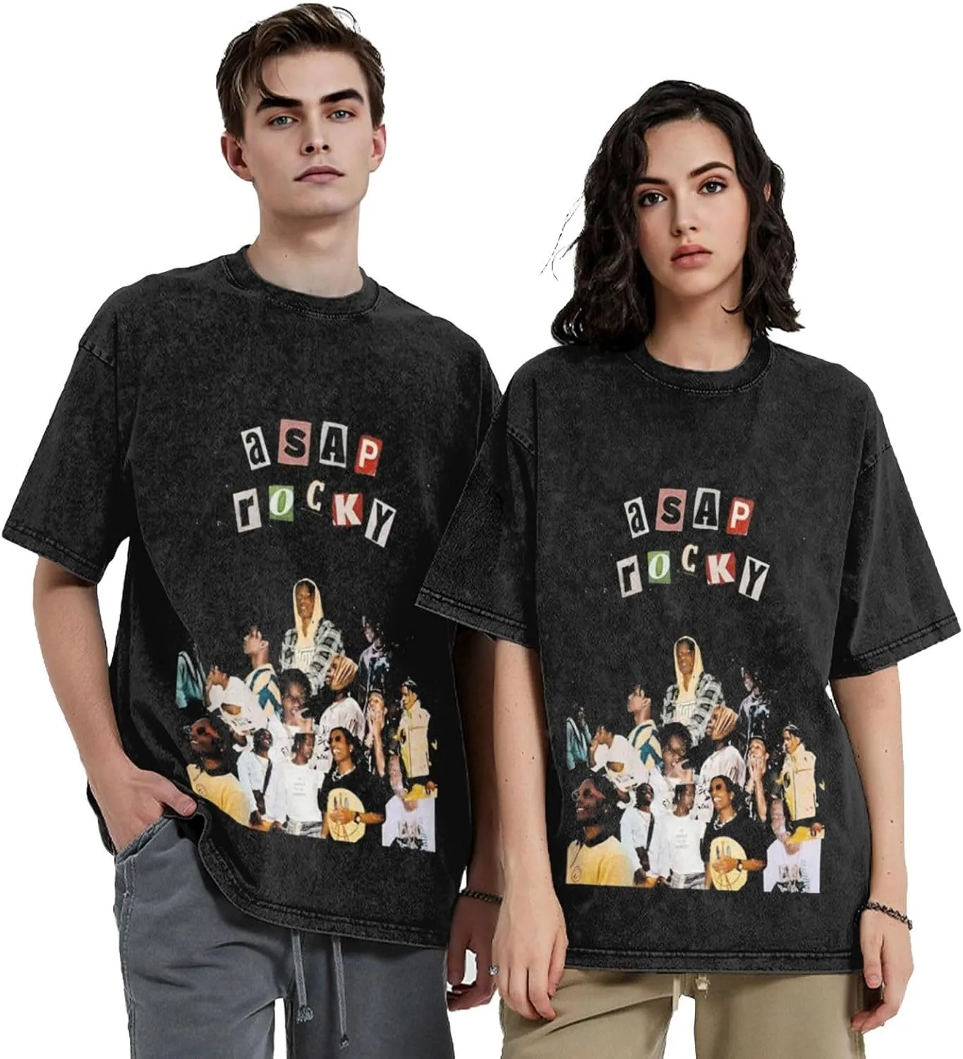 Men's and Women Music Fans Touring Shirt Cotton Short Sleeve T Shirts Topsblack