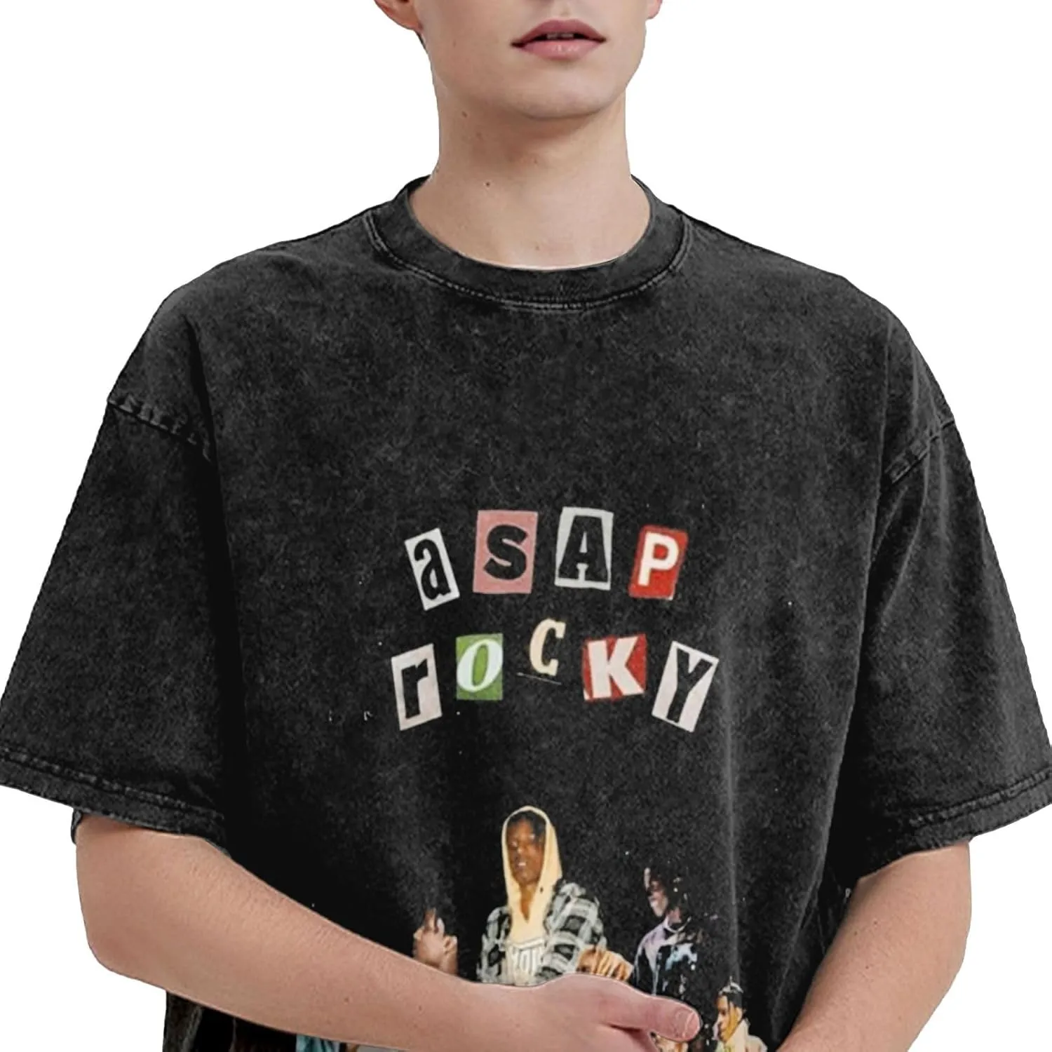 Men's and Women Music Fans Touring Shirt Cotton Short Sleeve T Shirts Topsblack