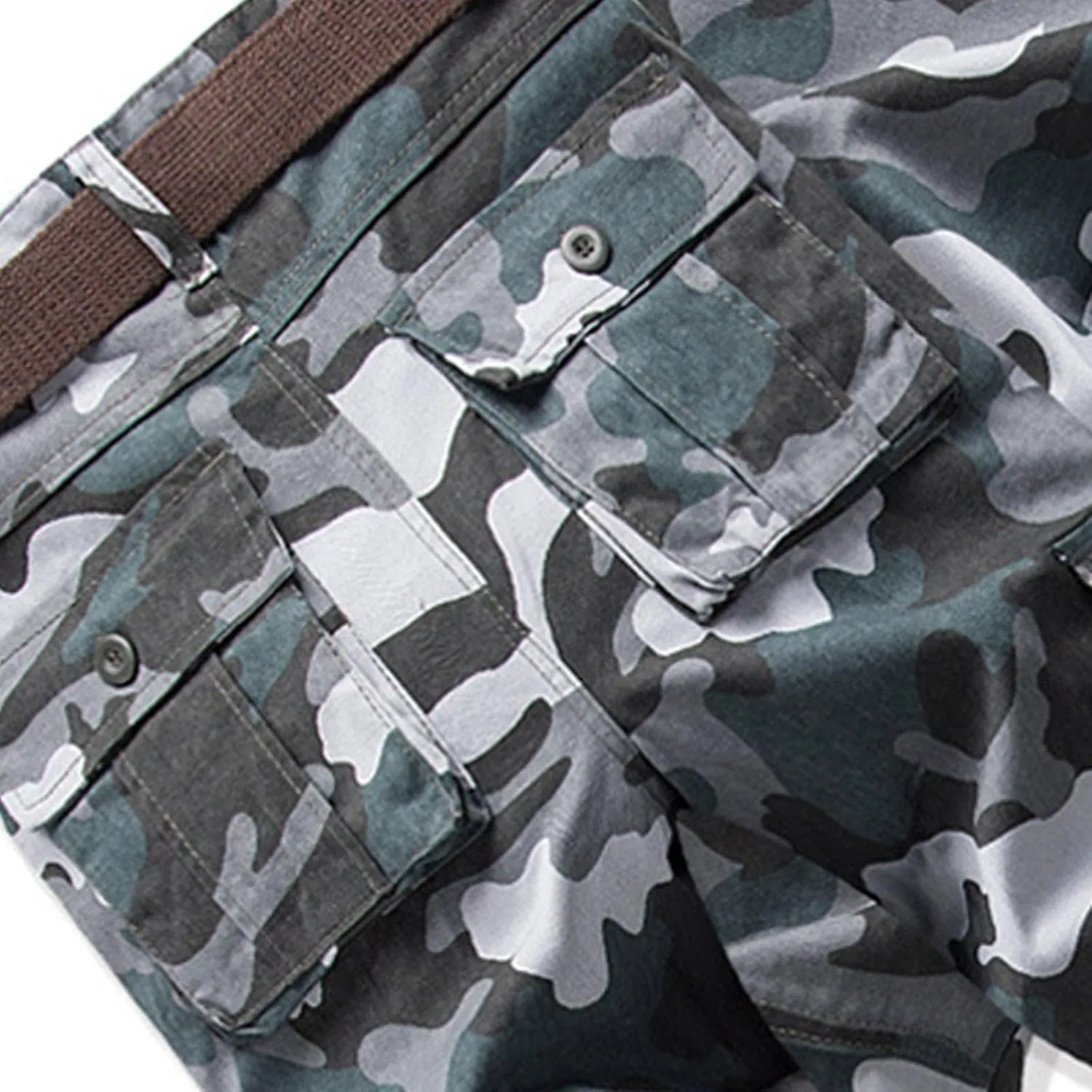 Men's Casual Cargo Pants Zipper Middle Waist Denim Long Pants Mens Loose Cargo Pants Men's Camo Cargo Pants