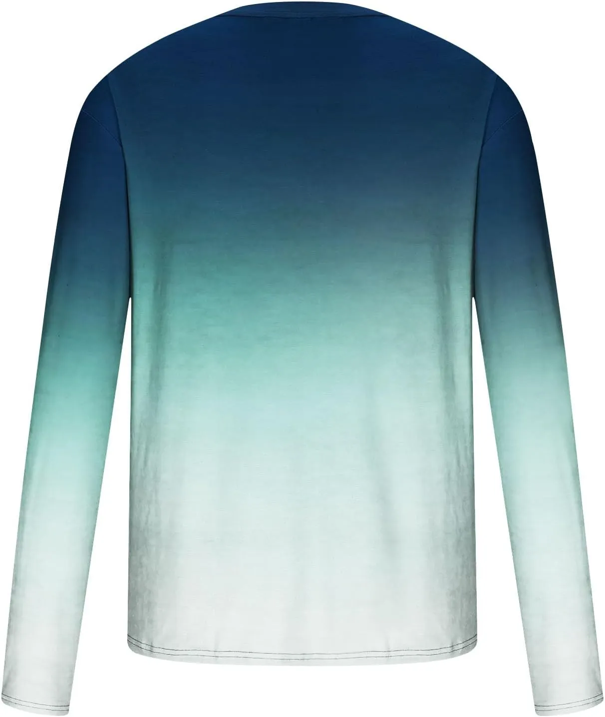 Men's Fashion Gradient Printed Shirts Long Sleeve Round Neck Pullover Athletic Workout Shirts Running Sport Shirts