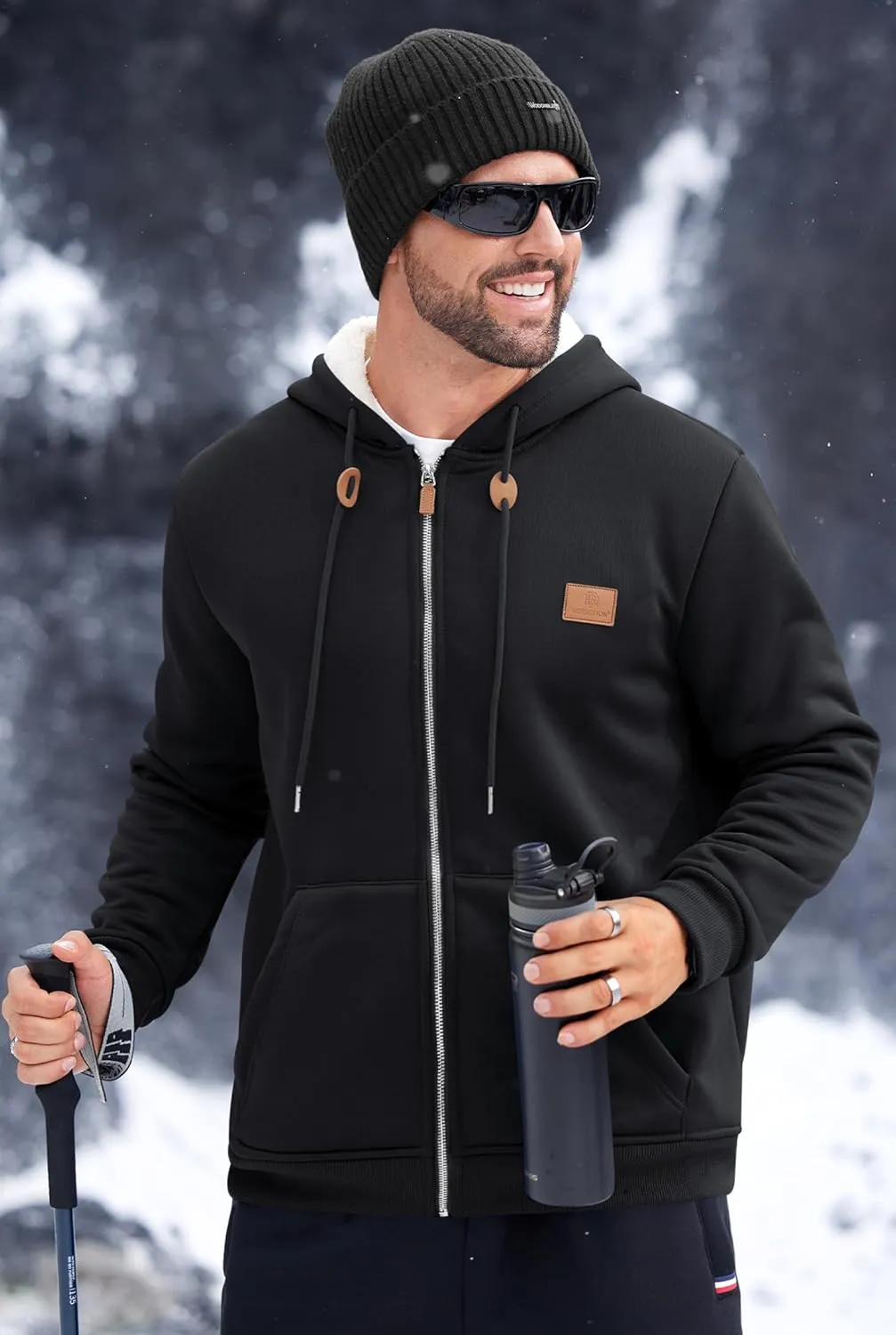 Men's Fleece Lined Zip Up Hoodies Heavyweight Sherpa Jackets (S-XXL)