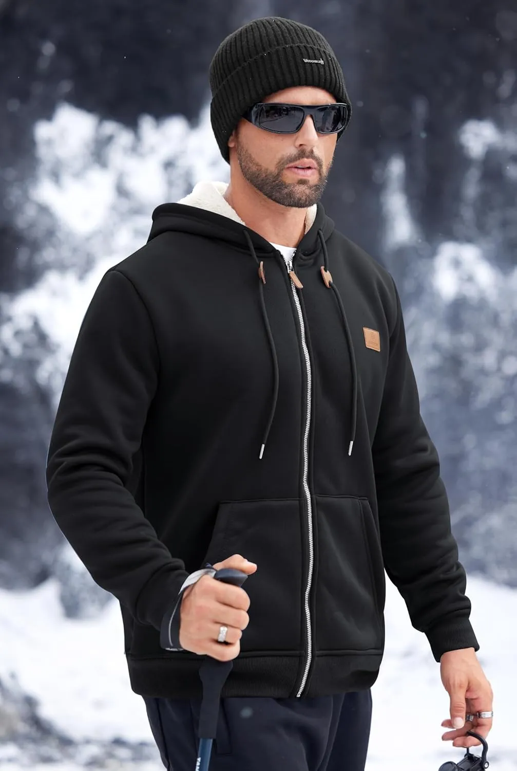 Men's Fleece Lined Zip Up Hoodies Heavyweight Sherpa Jackets (S-XXL)