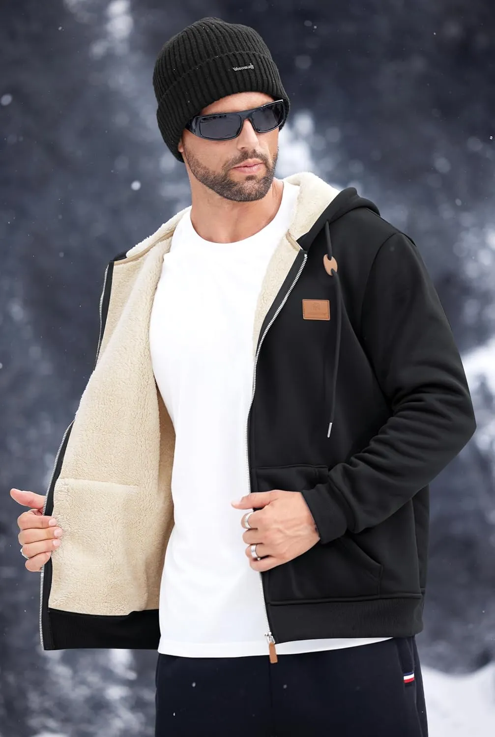 Men's Fleece Lined Zip Up Hoodies Heavyweight Sherpa Jackets (S-XXL)