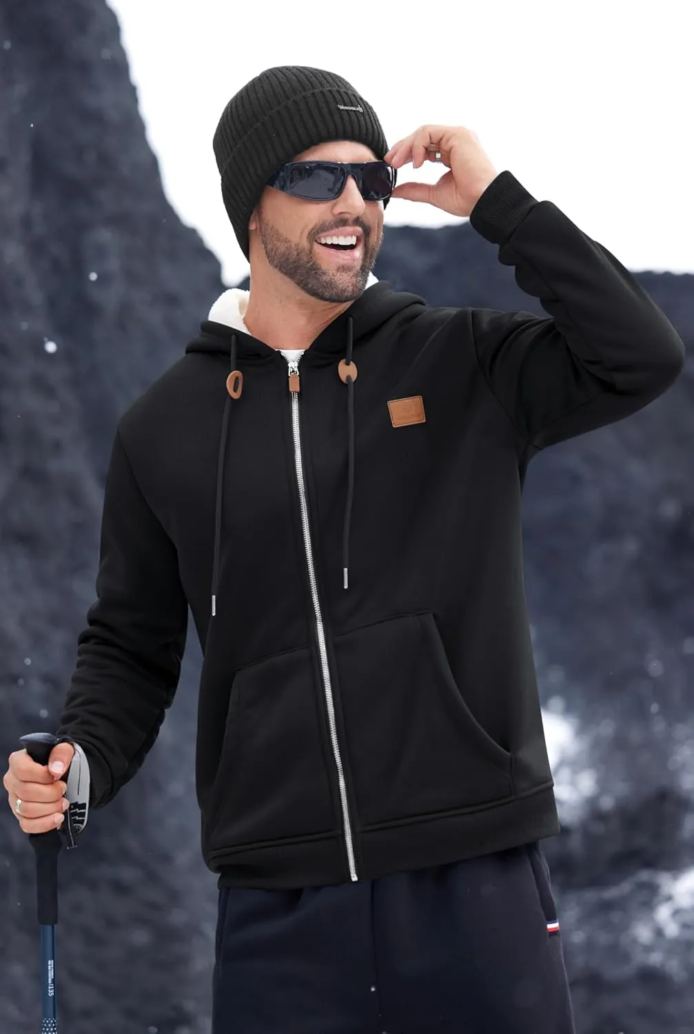 Men's Fleece Lined Zip Up Hoodies Heavyweight Sherpa Jackets (S-XXL)