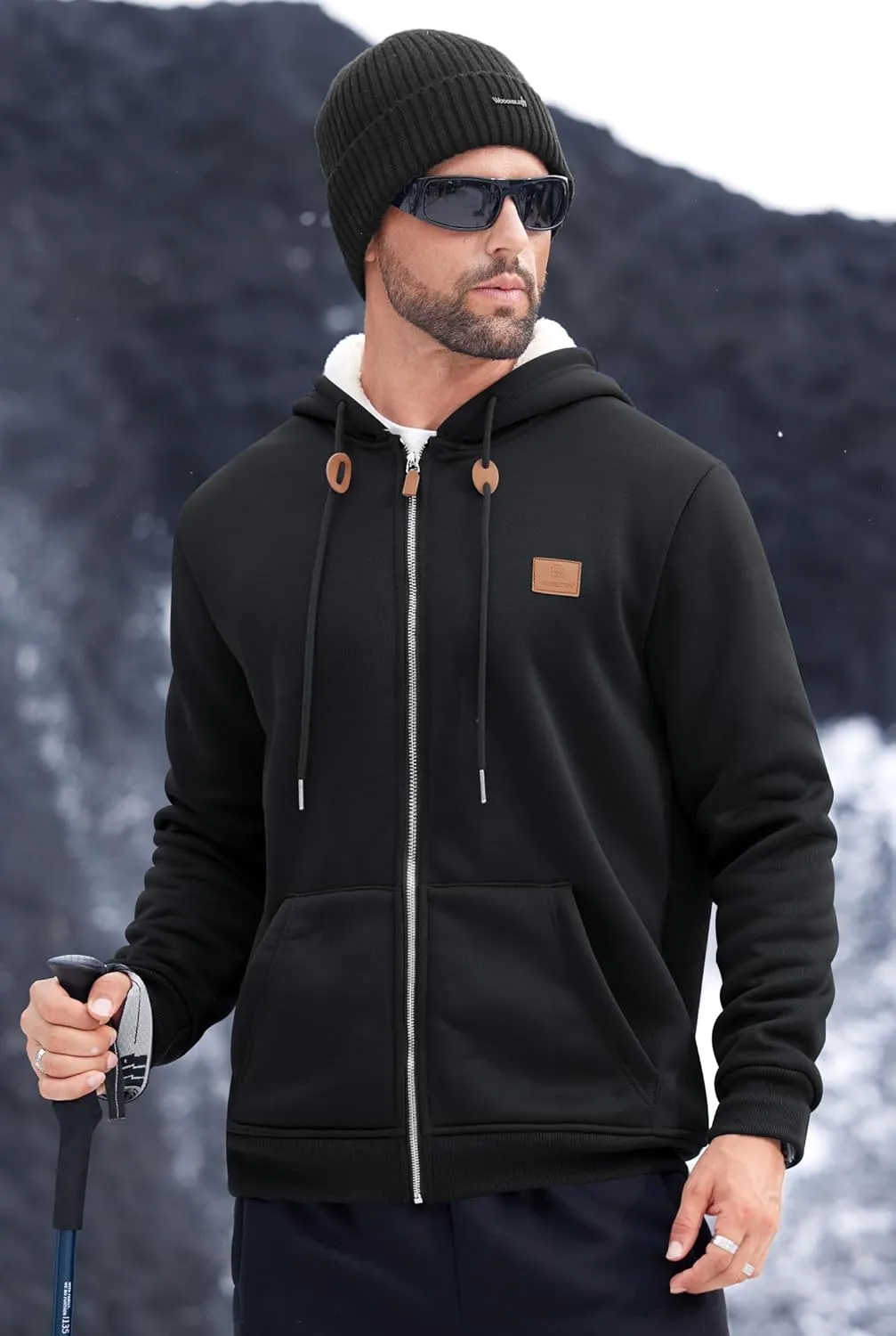 Men's Fleece Lined Zip Up Hoodies Heavyweight Sherpa Jackets (S-XXL)