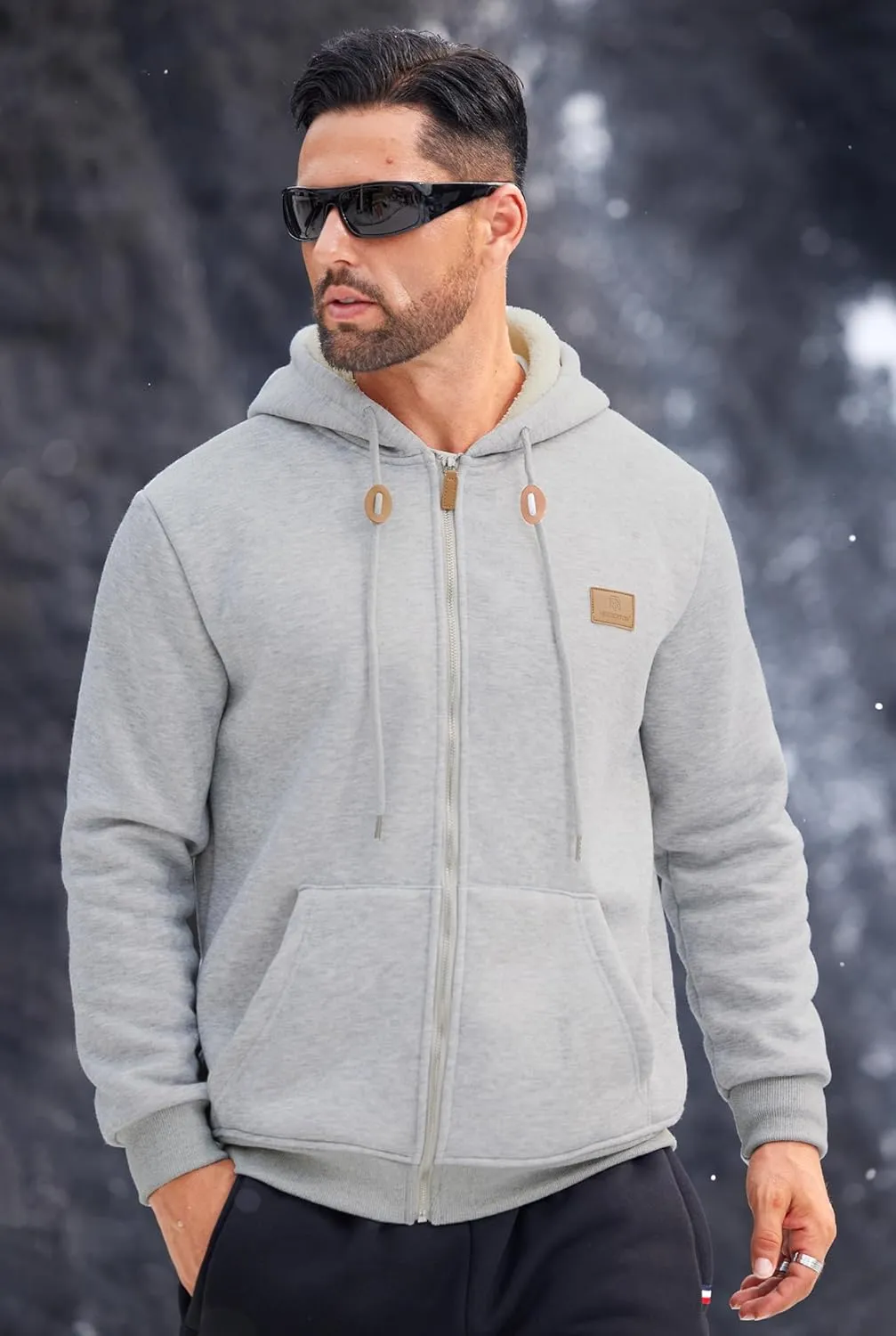 Men's Fleece Lined Zip Up Hoodies Heavyweight Sherpa Jackets (S-XXL)