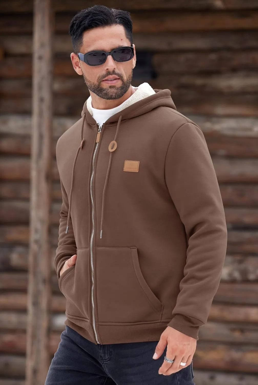 Men's Fleece Lined Zip Up Hoodies Heavyweight Sherpa Jackets (S-XXL)