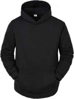 Mens Hoodie Casual Plain Drawstring Pullover Hoodies Athletic Sweatshirts