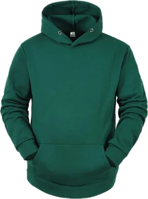 Mens Hoodie Casual Plain Drawstring Pullover Hoodies Athletic Sweatshirts