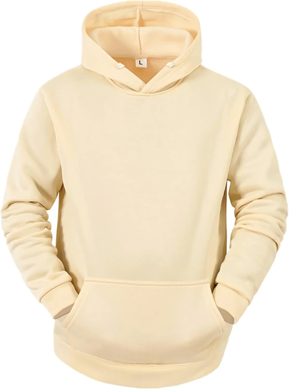 Mens Hoodie Casual Plain Drawstring Pullover Hoodies Athletic Sweatshirts