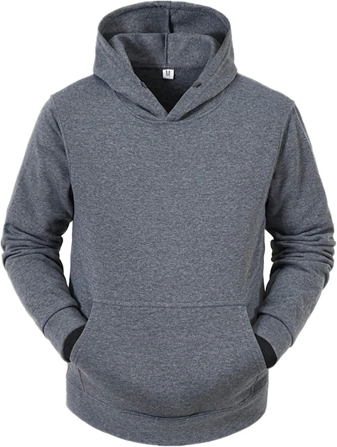 Mens Hoodie Casual Plain Drawstring Pullover Hoodies Athletic Sweatshirts