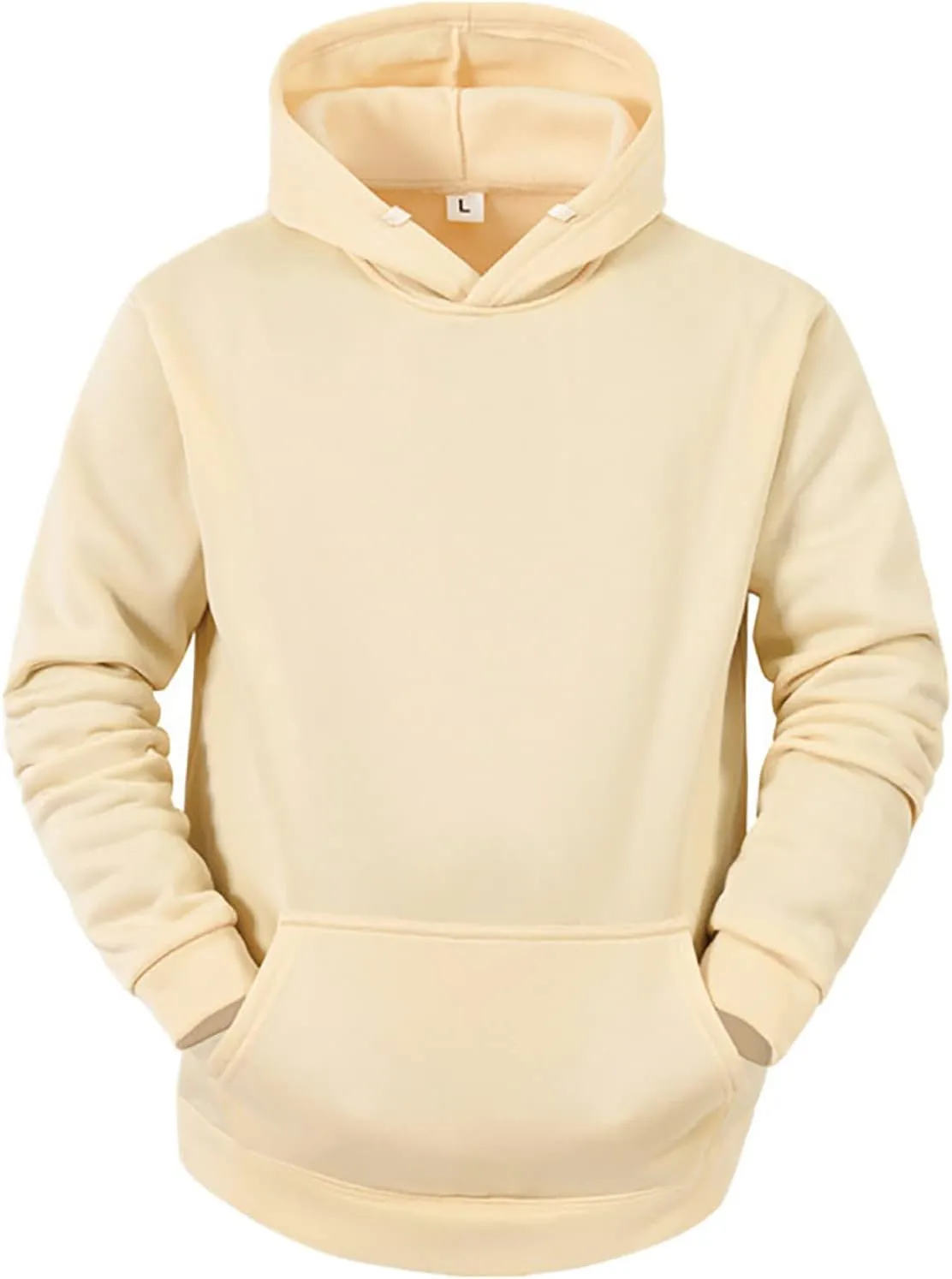 Mens Hoodie Casual Plain Drawstring Pullover Hoodies Athletic Sweatshirts