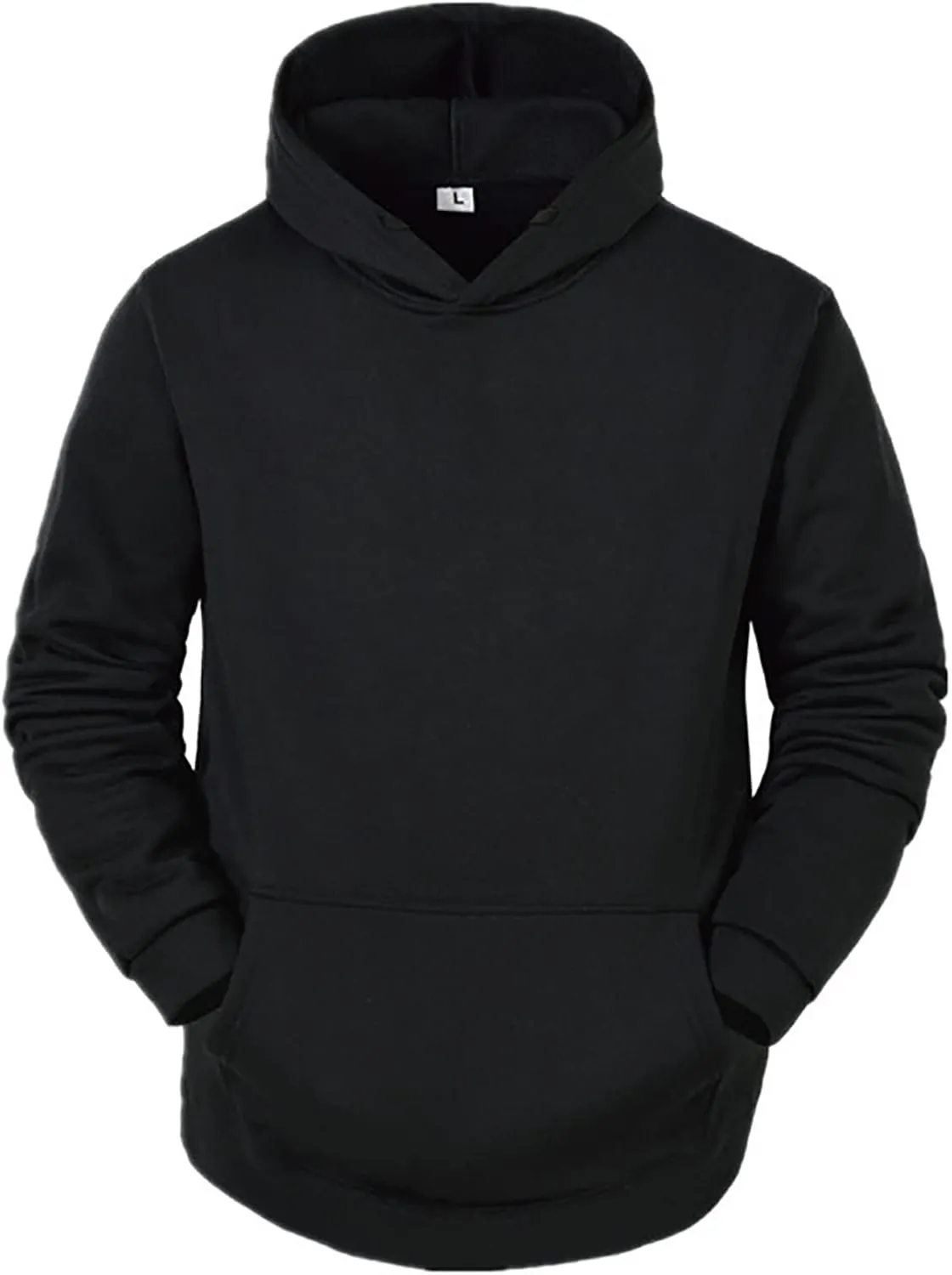 Mens Hoodie Casual Plain Drawstring Pullover Hoodies Athletic Sweatshirts