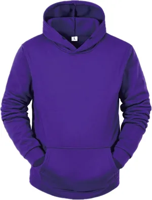 Mens Hoodie Casual Plain Drawstring Pullover Hoodies Athletic Sweatshirts