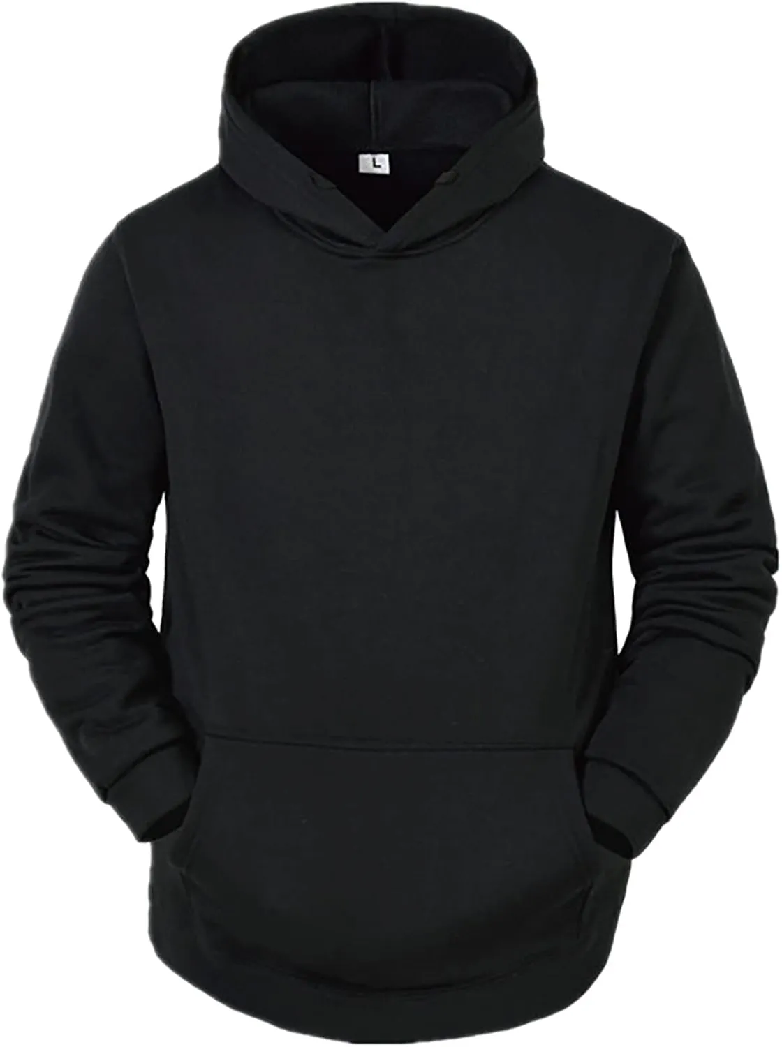 Mens Hoodie Casual Plain Drawstring Pullover Hoodies Athletic Sweatshirts