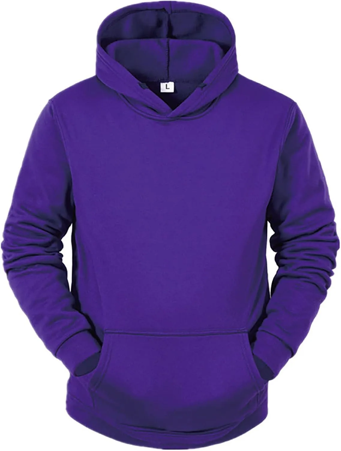 Mens Hoodie Casual Plain Drawstring Pullover Hoodies Athletic Sweatshirts
