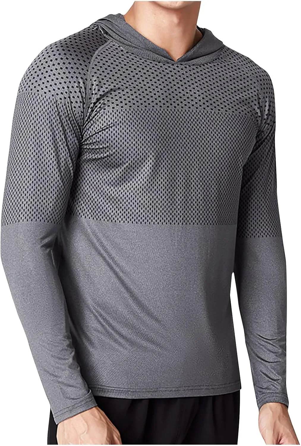 Mens Lightweight Sun Protection Athletic Hoodie Shirt UPF 50 Long Sleeve Uv SPF Fishing, Camping, Hiking Clothes Tops
