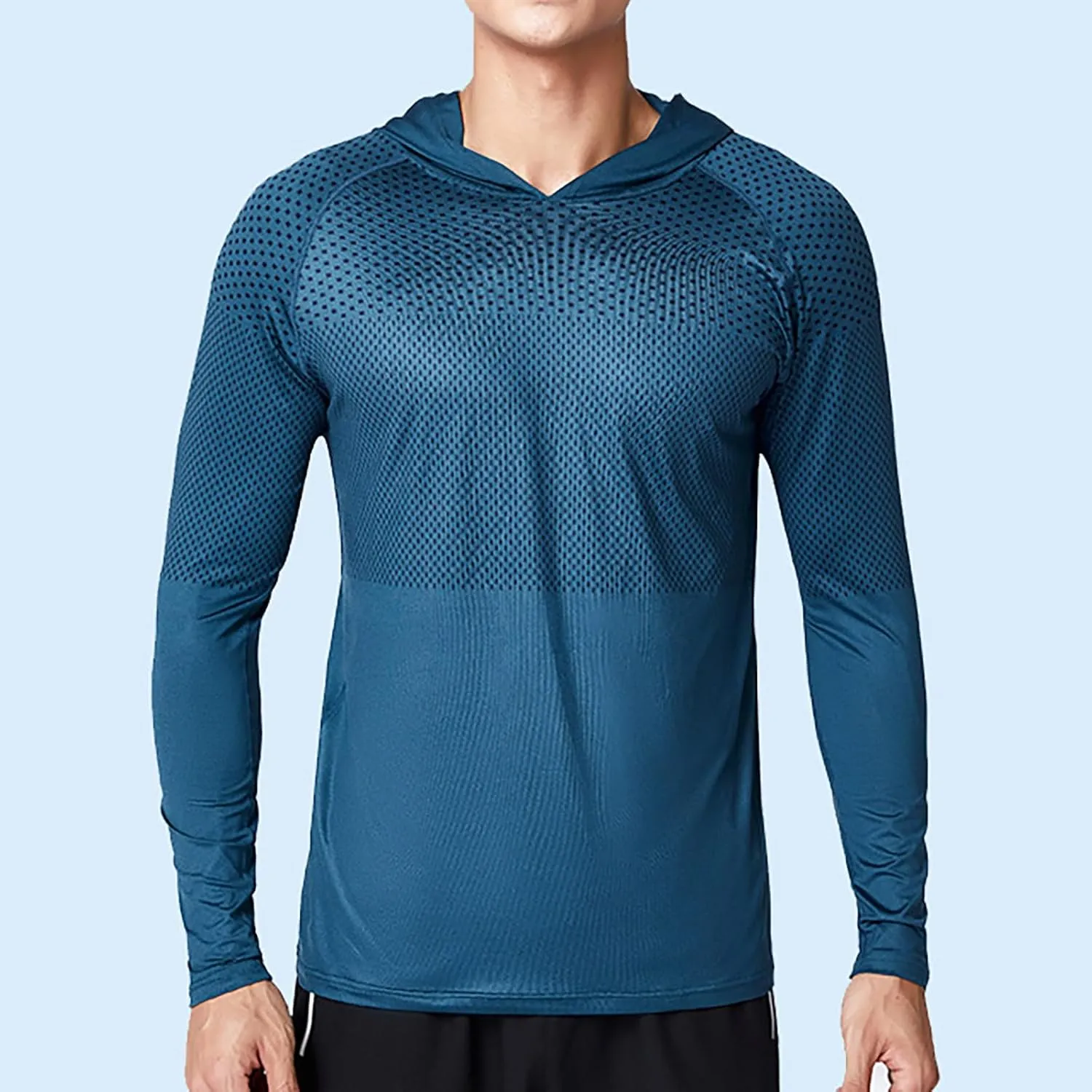 Mens Lightweight Sun Protection Athletic Hoodie Shirt UPF 50 Long Sleeve Uv SPF Fishing, Camping, Hiking Clothes Tops