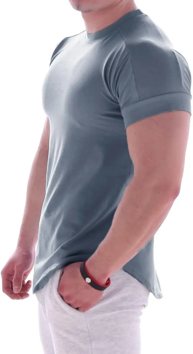 Mens Muscle Cotton Lightweight Workout Short Sleeve T-Shirts Gym Sweat Tee T24
