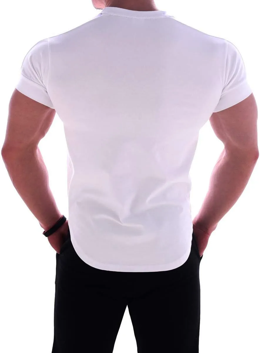 Mens Muscle Cotton Lightweight Workout Short Sleeve T-Shirts Gym Sweat Tee T24