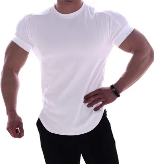 Mens Muscle Cotton Lightweight Workout Short Sleeve T-Shirts Gym Sweat Tee T24