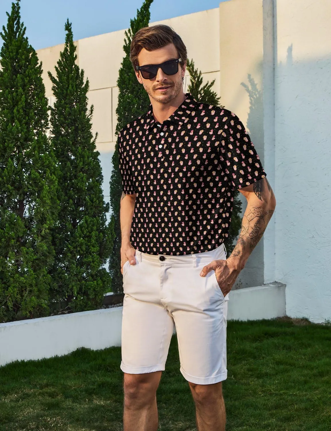 Men's Polo Shirts Short Sleeve Golf Polo Shirts Collared Tennis T-Shirt Golf Shirts for Men