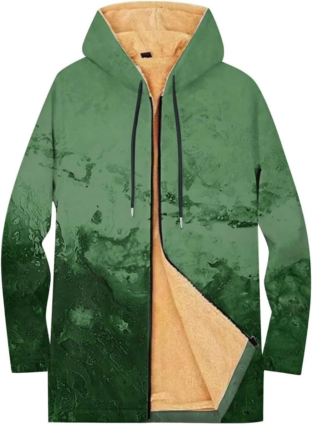 Mens Sherpa Hoodie Full-Zip Warm Thermal Sweatshirt Heavyweight Fleece Winter Hooded
