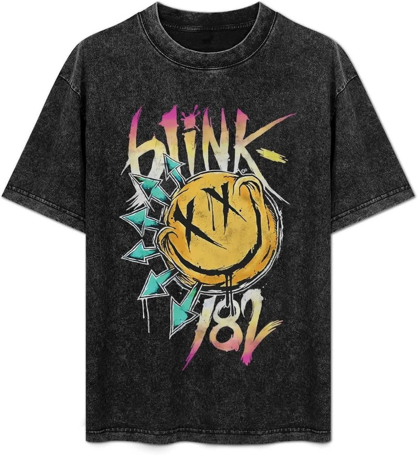 Men's Shirt,Retro Vintage Crewneck Washed Short-Sleeve T Shirts for Women's