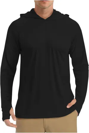 Mens Sun Protection Hoodie Shirt UPF 50 Long Sleeve Uv SPF T-Shirts Fishing, Camping, Hiking Clothes Tops
