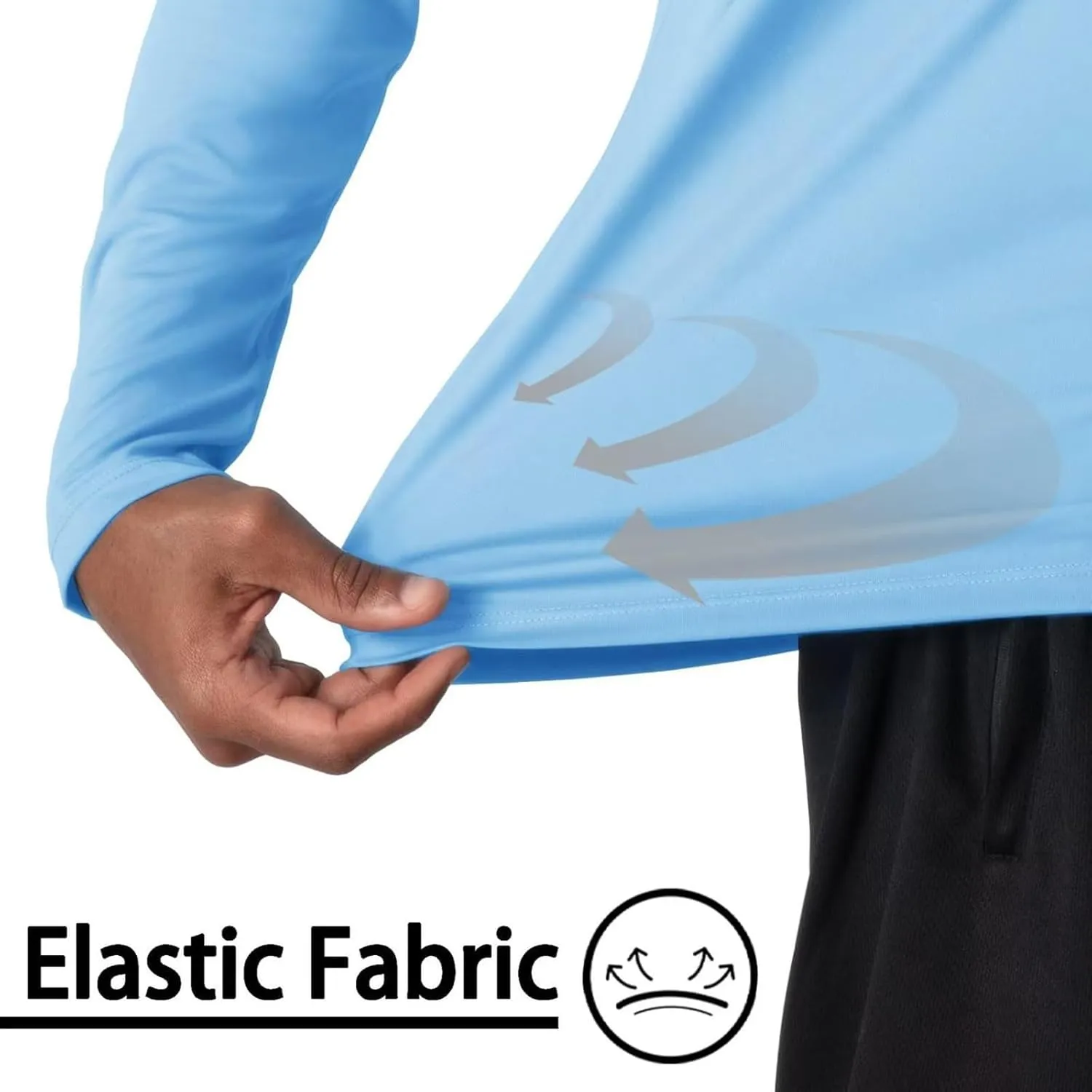 Mens Sun Protection Hoodie Shirt UPF 50 Long Sleeve Uv SPF T-Shirts Fishing, Camping, Hiking Clothes Tops