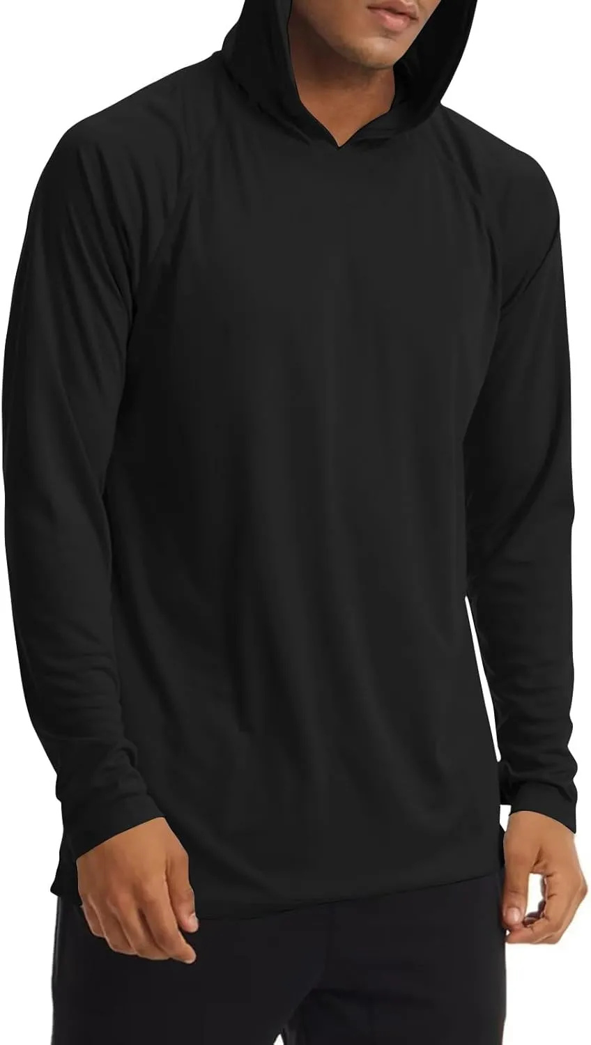 Mens Sun Protection Hoodie Shirt UPF 50 Long Sleeve Uv SPF T-Shirts Fishing, Camping, Hiking Clothes Tops