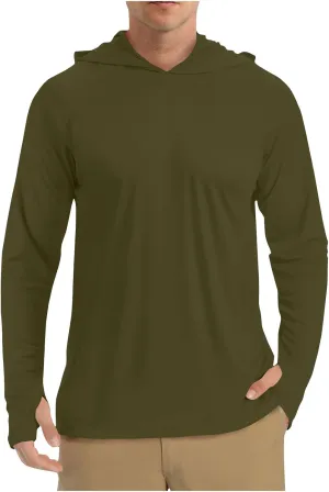 Mens Sun Protection Hoodie Shirt UPF 50 Long Sleeve Uv SPF T-Shirts Fishing, Camping, Hiking Clothes Tops