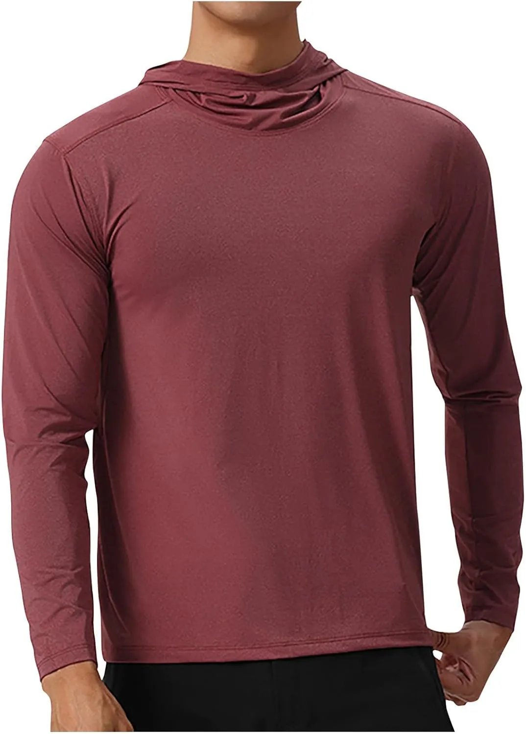 Mens Sun Protection Hoodie Shirt UPF 50 Long Sleeve Uv SPF T-Shirts UV SPF Fishing, Camping,Hiking Surfing Tops