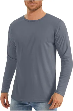 Mens UPF 50  UV Sun Protection Shirts Outdoor Long Sleeve SPF Rash Guard for Fishing Hiking Swimming Running
